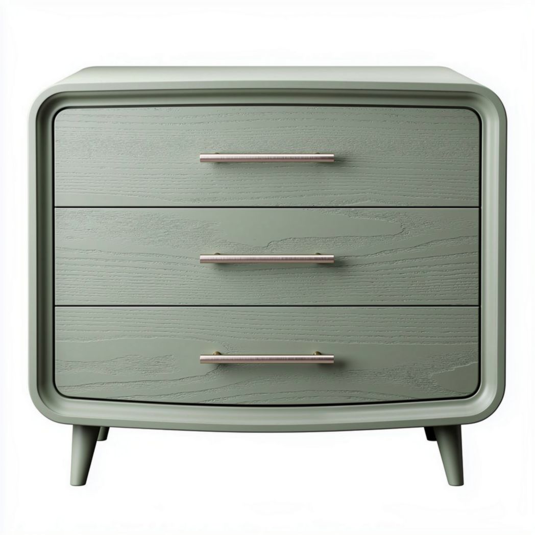 Modern Green Wooden Nightstand – Suitable for Bedroom Storage – Made of Engineered Wood – 60 x 40 x 50cm