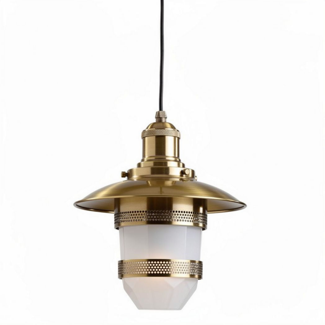 Metal Pendant Light Fixture – Suitable for Indoor Lighting – Glass and Metal Construction – 30 x 30 x 40cm