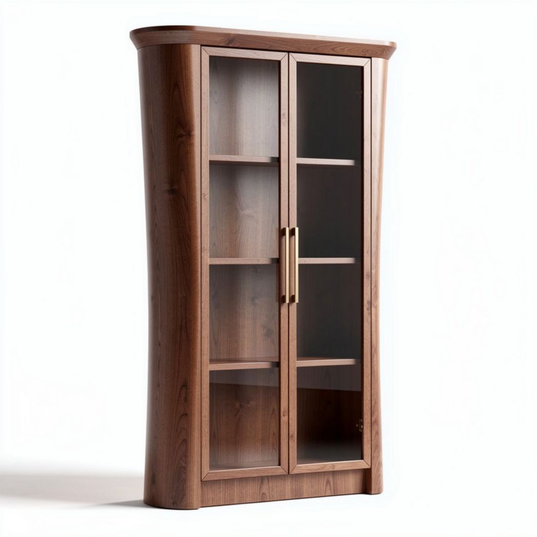 Wooden Display Cabinet for Home or Office Use Featuring Glass Doors – 100 x 50 x 180cm