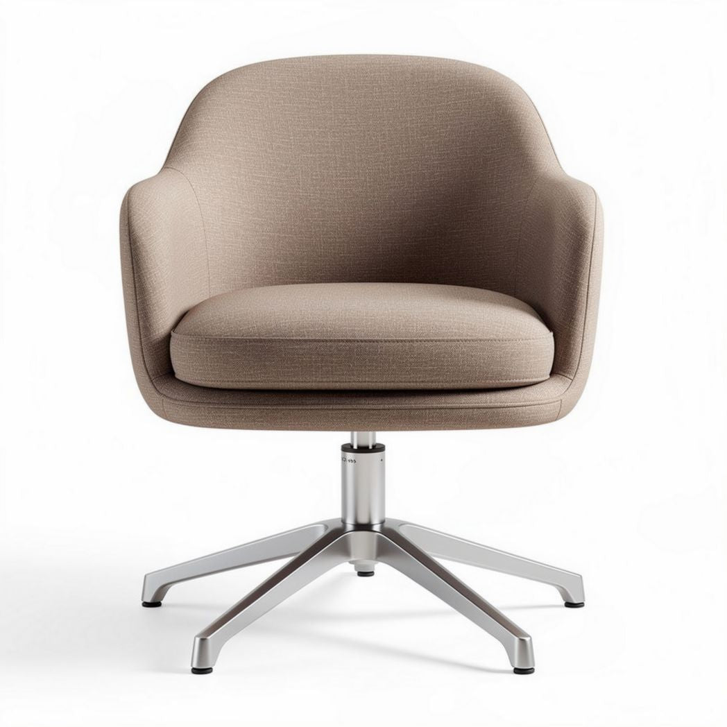 Upholstered Swivel Armchair for Home Office Use, Fabric and Metal, 70 x 70 x 80cm
