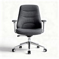 Leather Office Chair with Wheels – Suitable for Home or Work Use – Crafted from Faux Leather and Metal – 60 x 60 x 85cm
