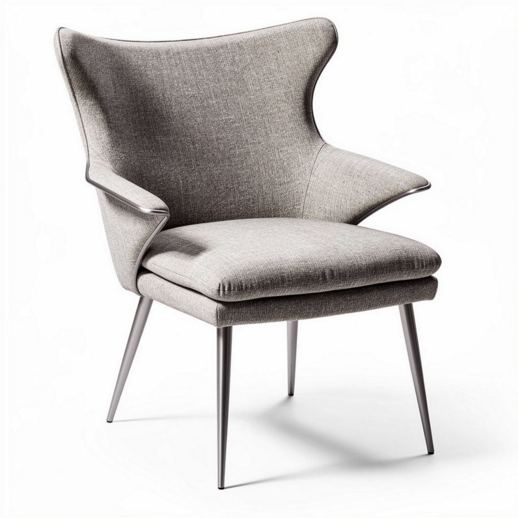 Upholstered Accent Chair for Living Room Sitting Area – Fabric and Metal – 80 x 75 x 90cm