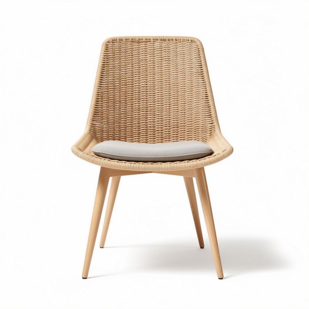 Wicker Dining Chair with Cushioned Seat for Indoor and Outdoor Use – 50 x 50 x 80cm