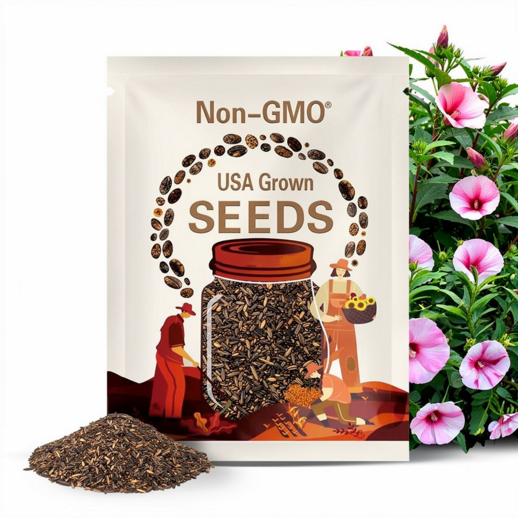 Hibiscus moscheutos Seeds – Swamp Rose Mallow | Crimsoneyed Rosemallow | 30 Native Wildflower Seeds
