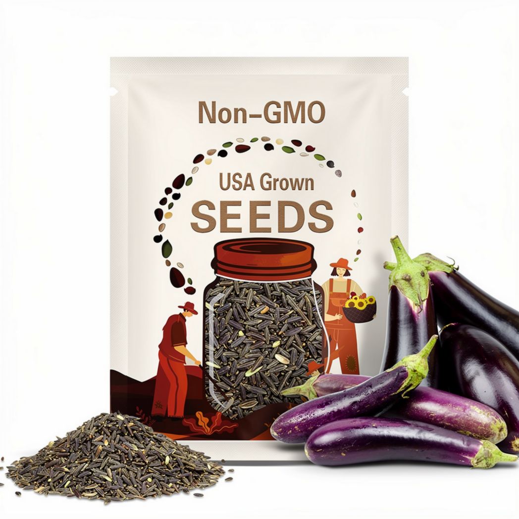 0.5 Gr (100 Seeds) Long Purple Eggplant Seeds for Planting, Fresh Garden Seeds
