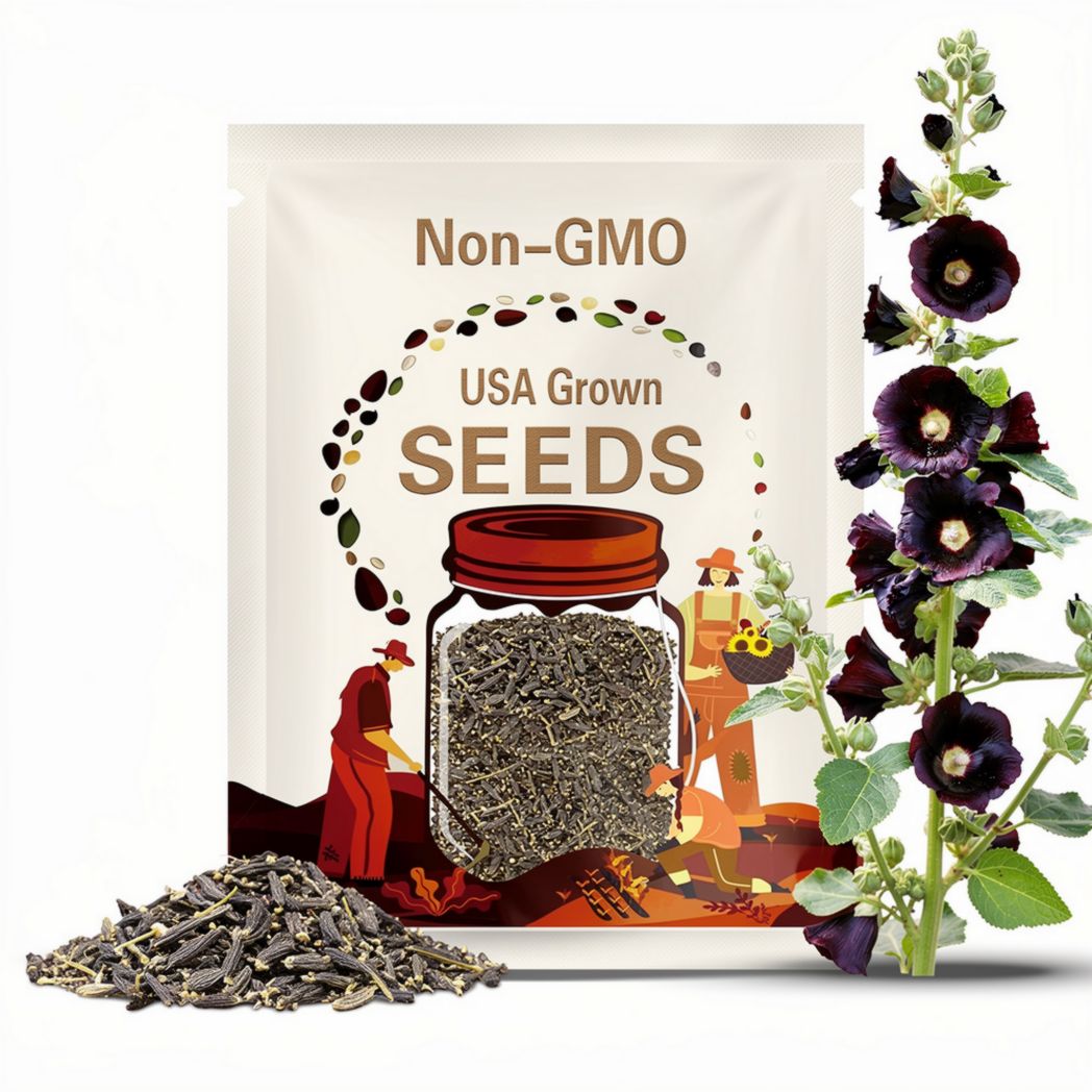Nigra Hollyhock Seeds | Black Hollyhock | Alcea Rosea | Non-GMO | Seed Store | 1193