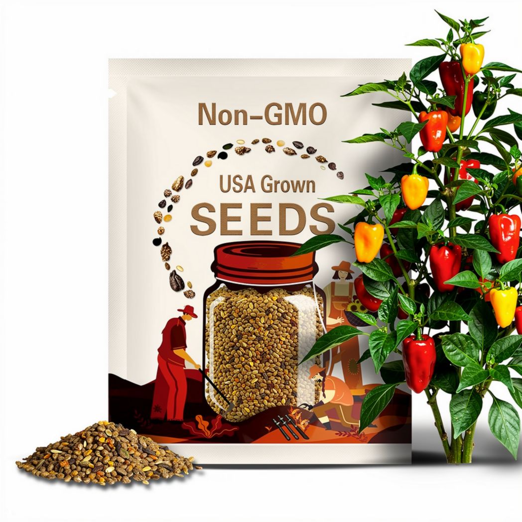 Jay's 7 Pot Primo Peach Pepper Seeds- Non-GMO Organic Superhot Pepper. Great for gardening gift seeds, cooking and planting!