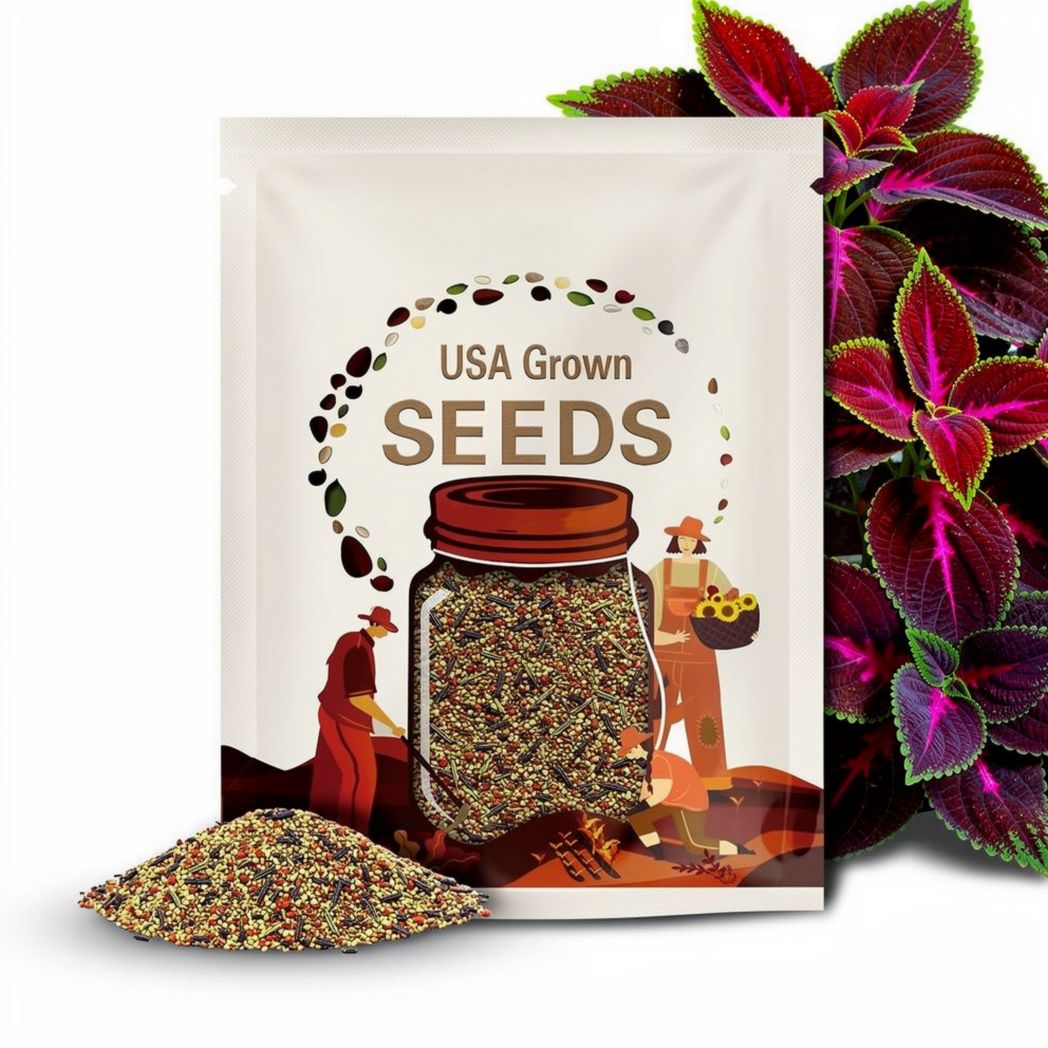 Coleus Rainbow Seeds – 300 Mixed Colors – Vibrant Perennial Foliage Plant for Garden & Pots
