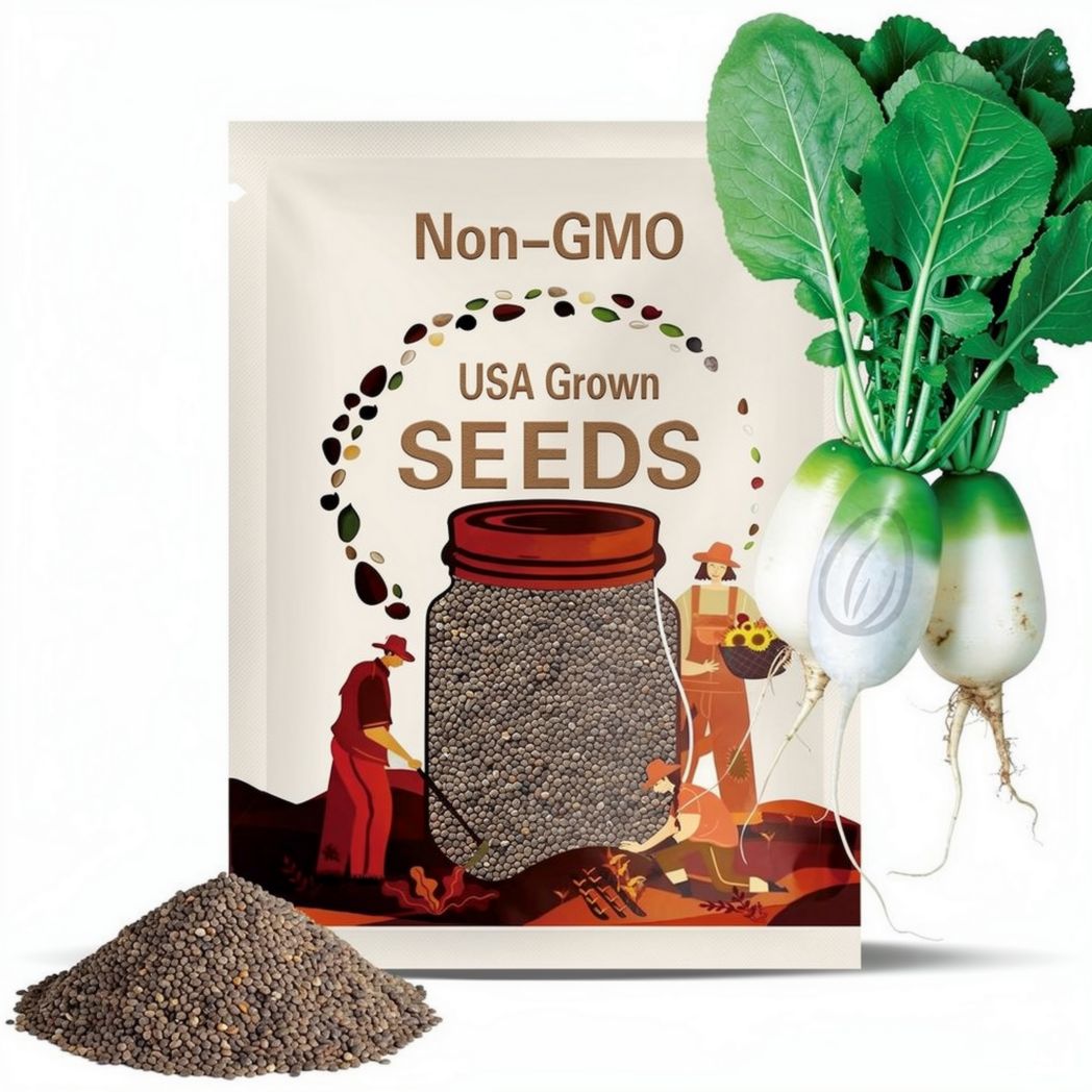Korean Radish Seeds: Fall Kimchi Radish, Non-GMO, 청두무