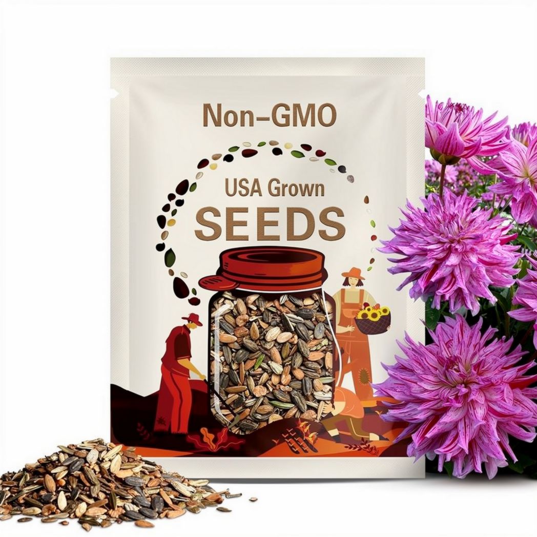 40+ Seeds | Special Bedazzled Dahlia Seeds, Unique Perennial Flowers, Vibrant Multicolor Blooms, Natural , Easy Grow Garden Favorites