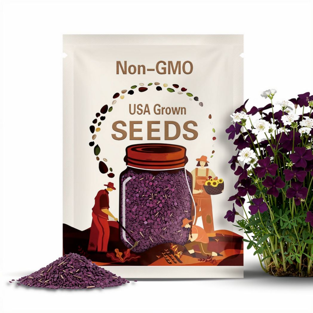 Purple Shamrock Bulbs: Oxalis Triangularis Love Plant, Non-GMO