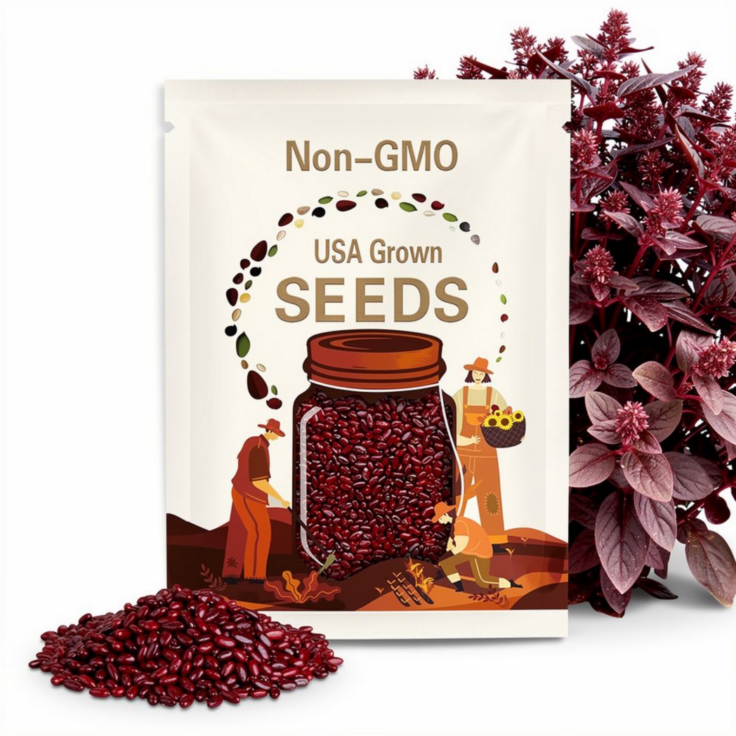 Dark Red Kidney Bean Seeds - Heirloom Seeds, Bush Bean, High Yield, Chili Bean, Soup Bean, Open Pollinated, Untreated, Non-GMO