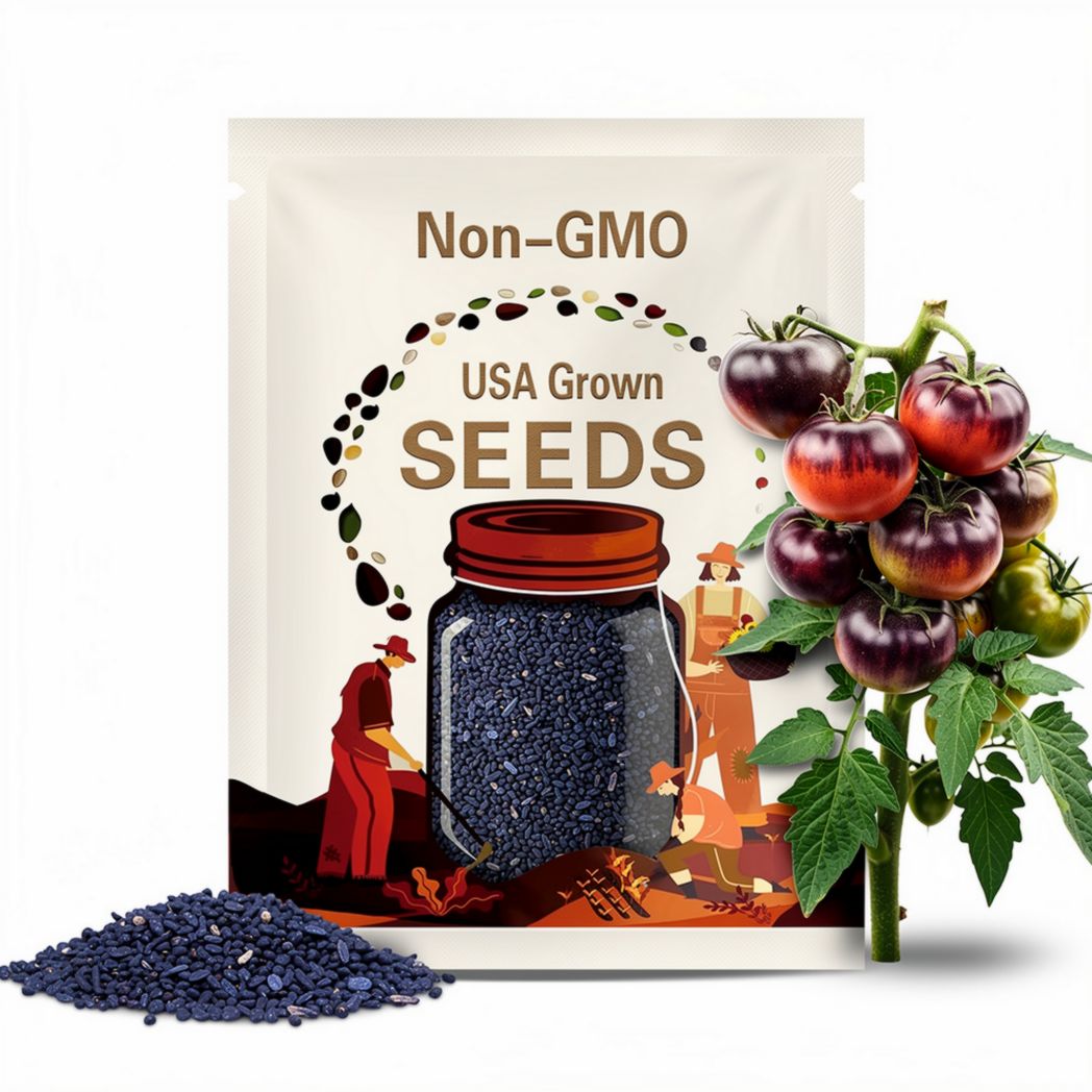 Indigo Apple Tomato Seeds Apple-Like Flavor, Juicy & Rare Garden Favorite – Organic, Non-GMO, Early-Yielding, Disease Resistant
