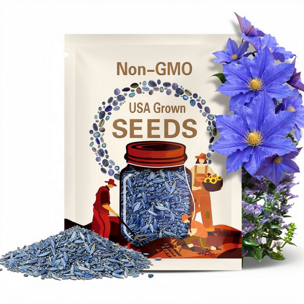 Blue Clematis Seeds: Climbing Perennial Flowers - 25 Seeds