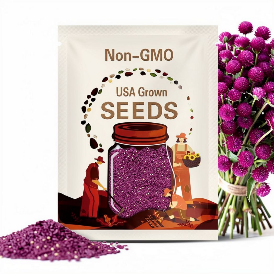 Purple Gomphrena Seeds, Gomphrena Globosa, Globe Amaranth, QIS (Quality in Seeds)